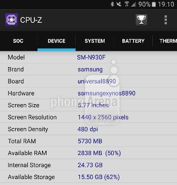 CPU-Z Galaxy Note 6